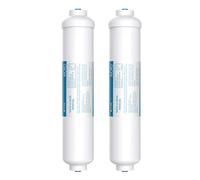 Vegebe Inline Water Filter for Ice Maker, Refrigerator, Under-Sink Reverse Osmosis Water System, Post Activated Carbon Water Filter Replacement Cartridge with 1/4-Inch Quick-Connect (Pack of 2)