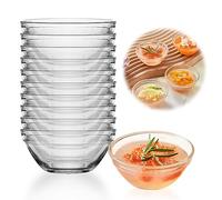 Vegena 10pcs Mini Glass Bowls, 7.5cm*3.2cm, 70ml, Modern Style, Reusable, Dishwasher Safe, Transparent, Round, Tableware, Perfect for Dessert, Vegetables, Parties