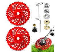Vegena 2 Pack 9" x 36 Teeth Carbide Tipped Brush Cutter Blades with Universal Adapter Kit, Compatible with Most Brush Cutters, Trimmers, Weed Eaters