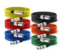 Vegena 6 Pack XLR Cables DMX Cables, Balanced Microphone Cable 2M, 3 Pin Male to Female Extender Cord, XLR Mic Jack Extender Cord for Studio Recorder, Speaker System, Phantom Power, Mic, Mixer