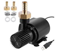 Vegena Mini Water Pump, Submersible Water Pump, 500 L/H Aquarium Pump, DC 5 V USB Water Pumps, Aquarium Pump, Ultra Quiet with 1.5 m Power Cable, 2 Brass Nozzles for Aquarium, Pond, Fountain