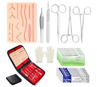 Vegena Suture Practice Pad, Complete Suture Practice Kit, 3-Layer Silicone Skin with Tools & Carry Case, Skin Suture Pad for Training and Practice of Medical, Veterinarian and Nurses