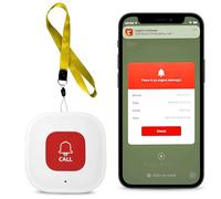 Vegena Wifi Smart Personal Alarms for Elderly, SOS Elderly Alarm Call Button Linked To Phone Wireless Nurse Alert System, 1 Rechargable Emergency Button, Only Supports 2.4GHz Wi-Fi, NO FEES