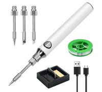 Vegena Wireless Soldering Iron Set, 330-450°C Adjustable Temperature, 3 Tips, Stand, Wire, Battery Powered, Pencil Style, Soldering Iron Kit for Electrical Work