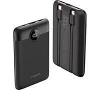 VEGER Power Bank 10000mAh, 22.5W 3 port USB C USB A + Built in USB-C + iPhone