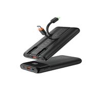 VEGER Power Bank with Built-in Cables 10000mAh,Slim Portable Charger USB C Battery Pack Phone Charger,Travel Essentials Fast Charging Compatible with iPhone,iPad,Android Phone,Heated Vest and More