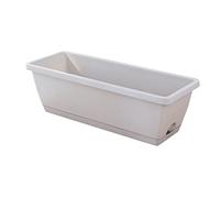 Vegetable and Flower Planter Window Boxes Planters Shatterproof Rectangle Planters Drain Hole for Outdoor Plants Plastic Flower Pot Window Planter Box for Garden Grey & White