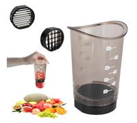 Vegetable and Fruit Slicer Cup - Detachable Vegetable and Fruit Slicer, Safe and Efficient Strawberry Cutter, 3 Types of Cutting Blade Molds, Grape Cutter, Multifunctional Chopper
