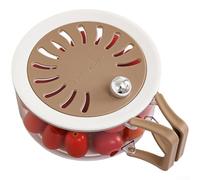 Vegetable And Fruit Washing Bowl With Lid And Foldable Handle, MultiPurpose Drain Basket Featuring Strainer For Efficient Draining And Storage(coffee)