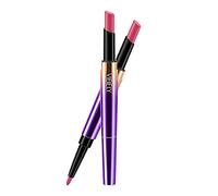 Vegetable Box Wooden Lipstick Durable Lipstick Matt Waterproof Long Pen Head Velvet Pencil with Lip 1 Double 2 Liner Lipstick (D, One Size)