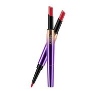Vegetable Box Wooden Lipstick Durable Lipstick Matt Waterproof Long Pen Head Velvet Pencil with Lip 1 Double 2 Liner Lipstick (F, One Size)