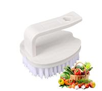 Vegetable Brush Scrubber for Food - Stiff Bristles Compact Design | Potato Scrubber with Ergonomic Handle | Vegetables, Potatoes, Carrots, Cucumbers, Kitchen Cooking Scrubbing, 3.15x2.76x2.56in