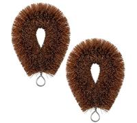 Vegetable Brush Scrubber for Food, Vegetable Scrubbing Brush with Coconut Fibre, Efficient Vegetable Cleaning Tool for Home Cooks, Two-Piece 7cm x 9cm Coconut Fibre Vegetable Brush Set