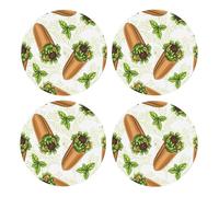 Vegetable Burrito,Round MDF Cork Coasters, Mugs Pad, Cups Mat Set of 4 Drinks Coasters