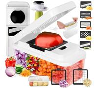 Vegetable Chopper, 14-in-1 Food Slicer, Onion Chopper, Mandoline Vegetable Slicer, Cutter, Spiralizer, 7 Stainless Steel Blades and Includes a Food Storage for Kitchen.