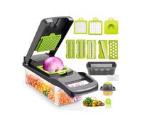 Vegetable Chopper, 14-in-1 Kitchen Mandoline Vegetable Slicer Food Chopper for Onion Veg Garlic Potato Salad Mini Dicer Chopper Cutter,Grey, SK glow