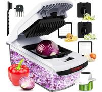 Vegetable Chopper & Cutter Slicer Dicer Spiralizer with Container PRO 4-in-1