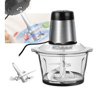 Vegetable Chopper Food Processor Meat Grinder, Mini Small Food Meat Grinder Mixer Electric Dicer with 2 Speeds, 4 Bi-Level Blades, for Meat,Fruits,Smoothie,Onion,Garlic and Nuts
