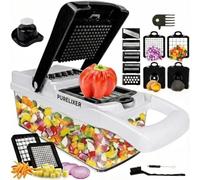 Vegetable Chopper, Vegetable Chopping, 16-in-1 Deluxe Vegetable Chopper Kitchen Gifts | Onion Chopper & Dicer | Peeler, Spiralizer, Lemon Squeezer, Egg Slicer & Seperator- Ultimate Kitchen Gadget