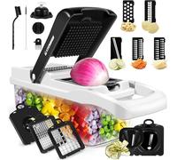 Vegetable Chopper, Vegetable Chopping, 16-in-1 Deluxe Vegetable Chopper Kitchen Gifts | Onion Chopper & Dicer | Peeler, Spiralizer, Lemon Squeezer, Egg Slicer & Seperator- Ultimate Kitchen Gadget