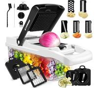 Vegetable Chopper, Vegetable Chopping, 16-in-1 Deluxe Vegetable Chopper Kitchen Gifts | Onion Chopper & Dicer | Peeler, Spiralizer, Lemon Squeezer, Egg Slicer & Seperator- Ultimate Kitchen Gadget