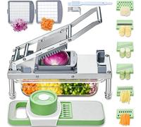 Vegetable Chopper, Veggie Chopper with 8 Blades, Onion Cutter with Container, Pro All-in-1 Food Dicer, Mandoline Slicer, Stainless Steel Materials Salad Grater