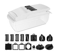 Vegetable Chopper with 2.5L Container Multifunctional Food Veggie Cutter,Compatible for Salad Potato Carrot(1 Set White)