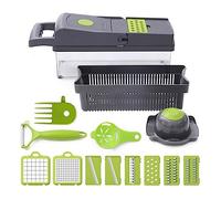 Vegetable Chopper with 8 Stainless Steel Blades 14-in-1 Multifunctional Mandoline Slicer Dicer Vegetable Slicer Food Chopper Kitchen for Onion Garlic Carrot Potato, Tomato Fruit Salad