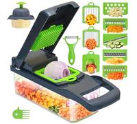 Vegetable Chopper with Container | 16 in 1 Multi Functional Veggie Chopper | BPA Free Material & Dishwasher Safe Food Chopper Manual Hand