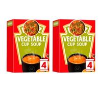 Vegetable Cup Soup, Low Fat, No Added MSG, No Artificial Colours or Preservatives, Suitable for Vegetarians, 76g, Pack of 2, 4 Servings