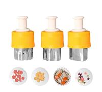 Vegetable Cutter - 3 Mini Size for Cookies | Small Cheese Cutting Molds | Mould Stamp Pastry Accessories Kitchen Fun Patterns Kids