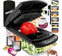 Vegetable Cutter Mandolin Vegetable Slicer - Vegetable Cutter Cucumber Slicer Onion Cutter Potato Cutter Fruit Cutter - Grater for Vegetables and Cheese - Julienne Cutter (8-in-1 Pro Black)