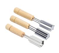 Vegetable Cutter Mould Set, Vegetable Fruit Cutter Set, 3 Piece Cookie Cutter Set, Heart/Star/Flower, Stainless Steel Fruit Stamp Mould with Wooden Handle for Fruit, Vegetables, Christmas