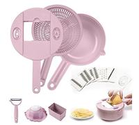 Vegetable Cutter with Container, 12 in 1 Multifunctional Vegetable Slicer, Vegetable Slicer, Fruit Cutter, Kitchen Grater, Stainless Steel Blades with Drain Basket