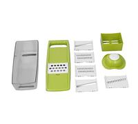 Vegetable Cutter with Container 5 Blades Onion Potato Mincer Chopper Vegetable Fruit Grater Slicing Tool Set (Green)