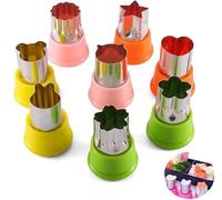 Vegetable Cutters Set, 8 Pieces Stainless Steel Food Shape Cutters with Protective Cases, Fruit Cookie Cutter Molds in Star Heart Flower Bear Cat Rabbit Shapes for Bento Decoration