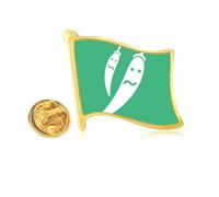 Vegetable Expression Embarrassment Chili Body Golden Metal Flag Lapel Pin Badge
