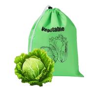 Vegetable Fresh Bag - Lettuce Keeper Pouch, Durable Drawstring Food Storage Solution | Compact Produce Container with Aluminum Foil Interior for Camping Grocery Shopping, Kitchen Organization