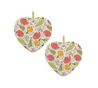 Vegetable Fruit Christmas Tree Ceramic Hanging Bauble Personalised Xmas Baubles Cute Christmas Ornaments Gifts For Kids Family Friends