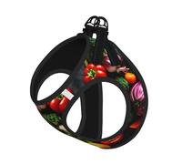 Vegetable Fruit Print Reflective No Choke Pet Vest Harness,Adjustable Soft Padded Dog Harness With Easy Control Handle