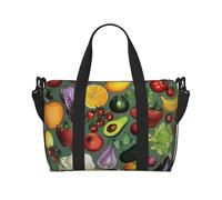 Vegetable Fruit Print Travel Duffel Bag, Lightweight Water-Resistant Weekender Spacious Gym & Travel Bag for Men, Women & Teens