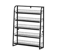 VEGETABLE FRUIT STORAGE BASKET Black Supermarket Retail Display Shelf, 5 Tier Hanging Snack Fruit Vegetable Organizer Basket, Commercial Pharmacy Wire Storage Rack, Space Saving(67x45cm/27.4x19.7in)