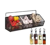 Vegetable Holder for Kitchen 3-Compartment Onion Basket