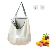 Vegetable Mesh Bags, Vegetable Mesh Bags | Supermarket Breathable Fruit Bags | Reusable Hanging Mesh Bags for Fruits and Vegetables, Cloth Bags, Gray Single, Fare riferimento alla descrizione, Please