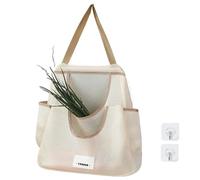 Vegetable Net Bags, Vegetable Mesh Bags - Vegetable Net Bags Hanging Fruit Storage Mesh Bags, Large Capacity Hanging Mesh Storage Produce Bags Kitchen Storage Fruits Onions Potatoes, khaki double, 説明を