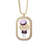 Vegetable Onion Round Purple Hot UU Necklace Pendant Diamond Crystal Golden Jewelry
