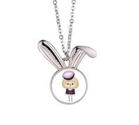 Vegetable Onion Round Purple Hot UU Rabbit Necklace Pendant Bunny Animal Jewelry Gift