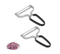 Vegetable Peeler, 2Pcs Wide Mouth Peeler Vegetable Y-Shaped Swivel Vegetable Peeler, Fruit Peeler Stainless Steel Potato Peeler for Salad Carrot Cucumber Potato Slicer(Black)