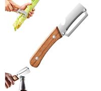 Vegetable Peeler for Kitchen, 2-in-1 Stainless Steel Potato Peeler & Bottle Opener with Ergonomic Wooden Handle - Sharp Multi-Functional Fruit Peeler Tool for Carrot, Apple & Cucumber (1pcs)