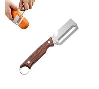 Vegetable Peeler for Kitchen, Wooden Handle Multifunctional Easy Peeler, Stainless Steel Potato Hand Peeler Orange Peeler Tool with Bottle Opener & Hanging Ring for Kitchen Fruit Veggie Prep (1PC)